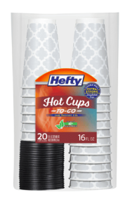 Hefty Hot Cups, Extra Strong, 16 Fluid Ounce