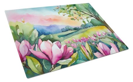 NEW Louisiana Magnolias in Watercolor Glass Cutting Board Decorative Tempered Glass Kitchen Cutting and Serving Board Large Size Chopping Board (Default: Default)